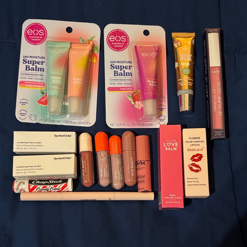 Lipsticks, lip balm and lip moisturizer